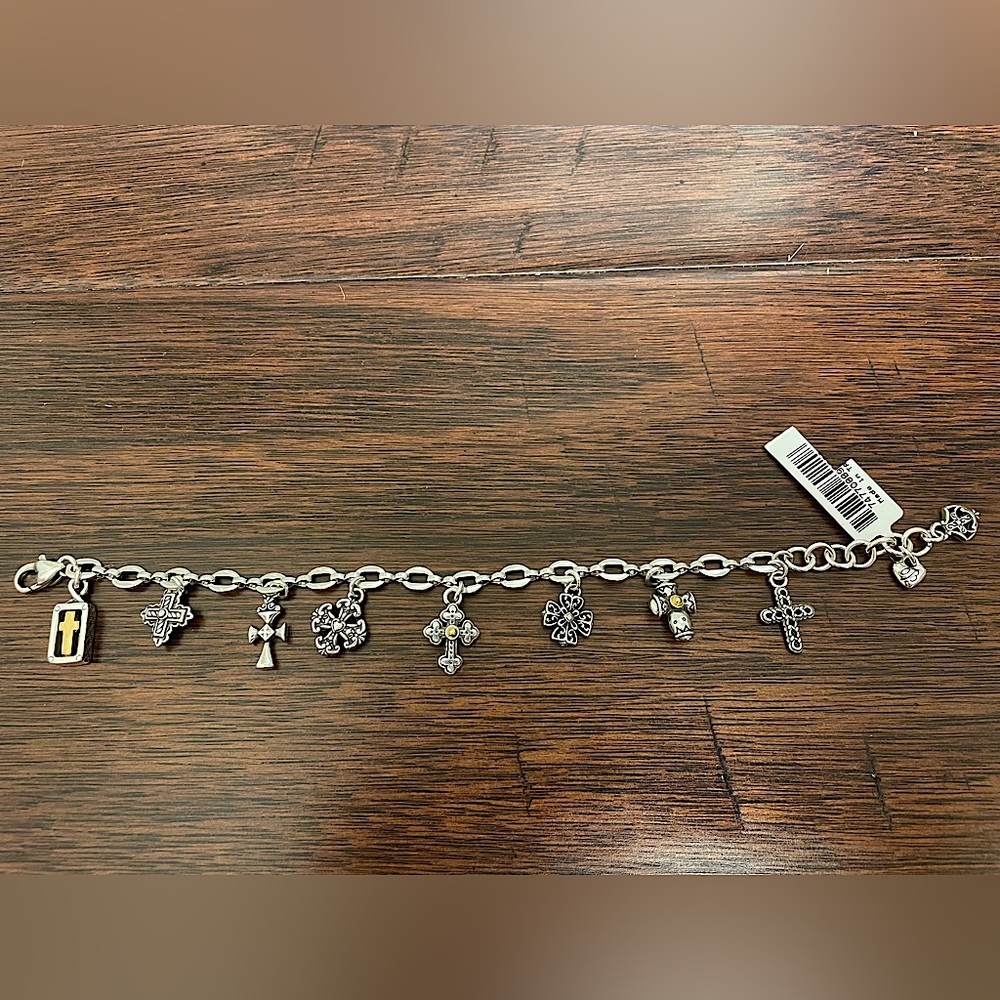 NWT Brighton Eternity Cross charm bracelet